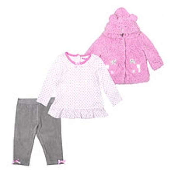 Nannette Faux Fur Poodle Hoodie Top & Leggings Set - Picture 2 of 2